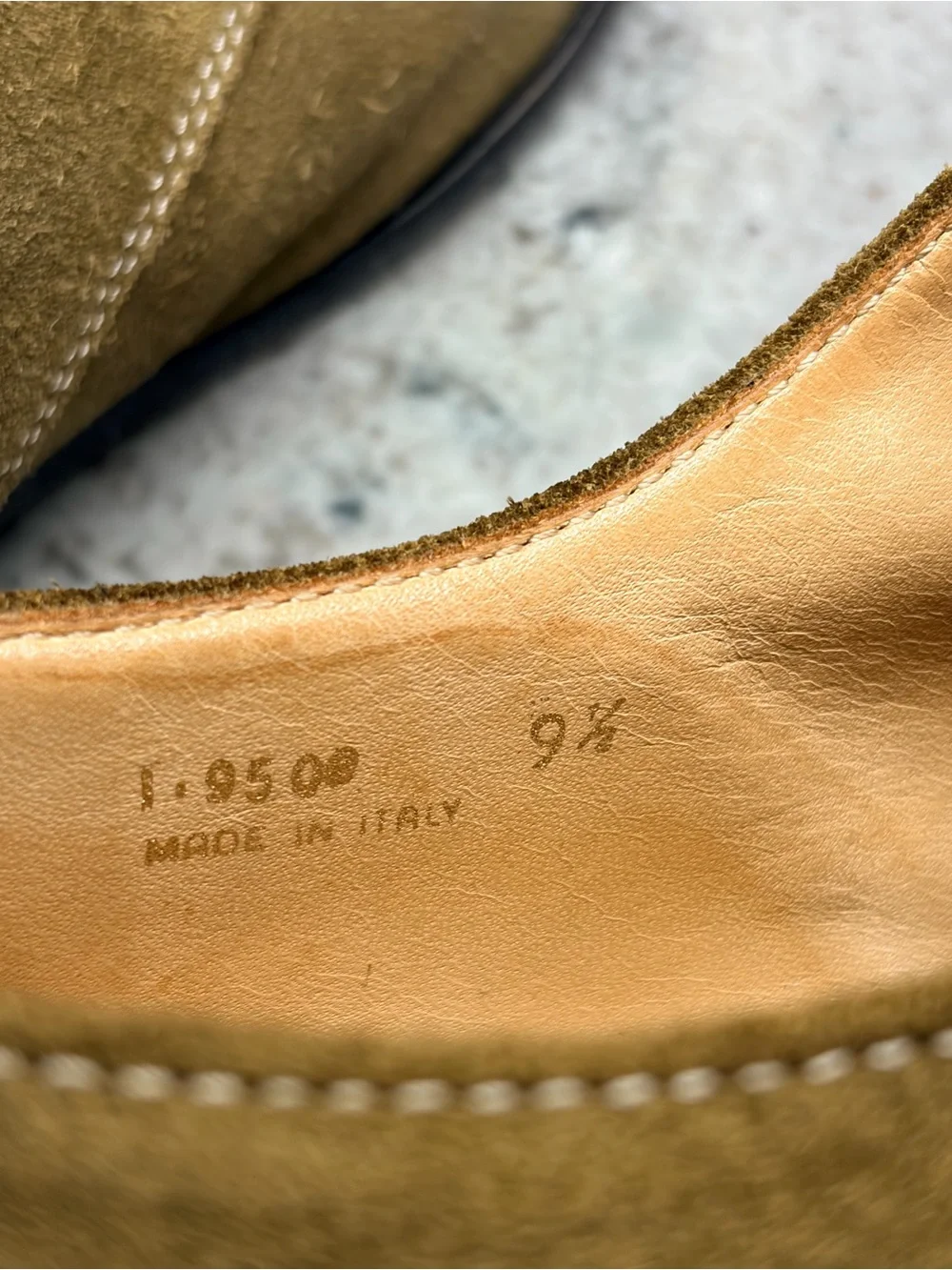 Saks Fifth Avenue Made in Italy Olive Green Suede Derby Shoes Men’s US 9.5